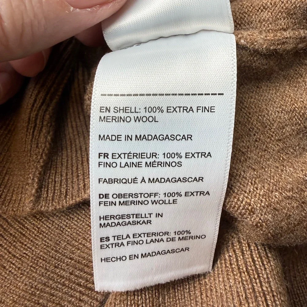 UNTUCKit Men Merino Wool Quarter Zip Sweater Large Earthy Academia Casual Luxury